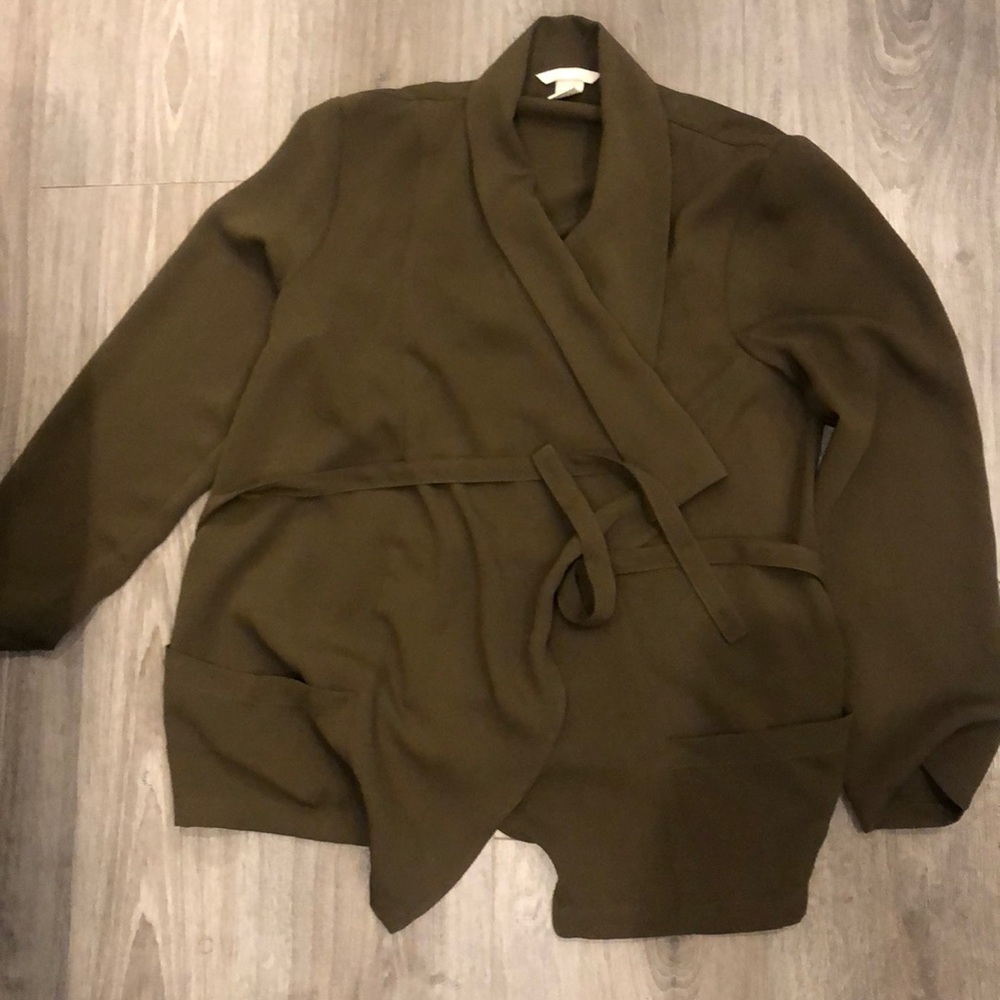 Green belted H&M blazer
